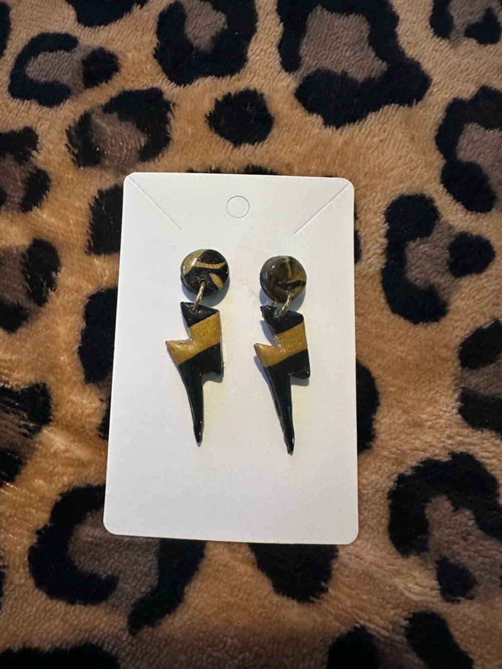 Black and Gold Geometric Dangle Earrings